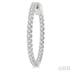 1 Ctw Inside-Out Round Cut Diamond Hoop Earrings in 14K White Gold