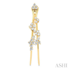 2 1/6 Ctw Scatter Round Cut Diamond Fashion Double Hoop Earrings in 14K Yellow Gold