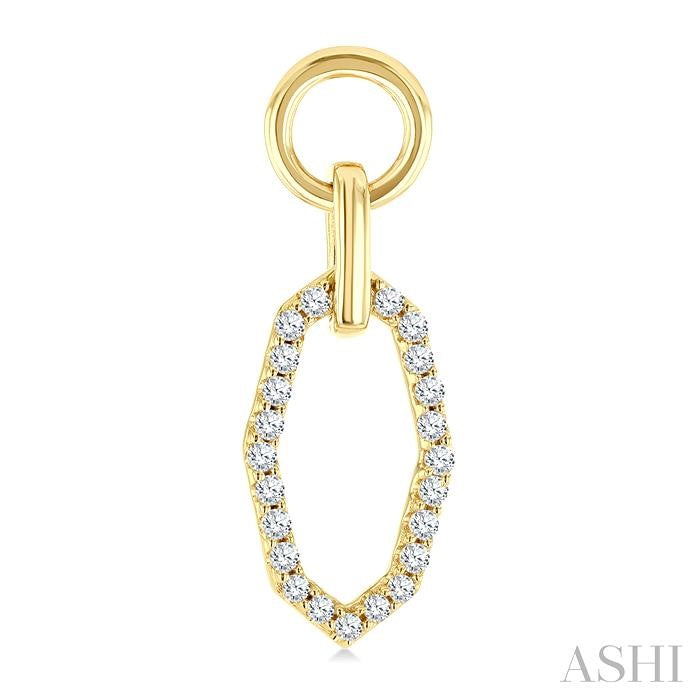 1/3 Ctw Geometric Shape Link Round Cut Diamond Fashion Earring in 10K Yellow Gold