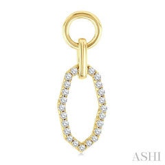1/3 Ctw Geometric Shape Link Round Cut Diamond Fashion Earring in 10K Yellow Gold