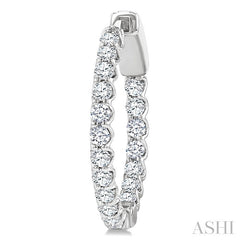 1 Ctw Inside-Out Round Cut Diamond Hoop Earrings in 14K White Gold