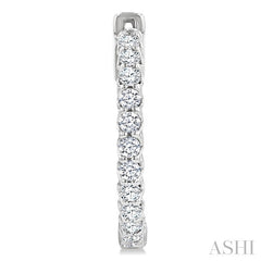 1 Ctw Inside-Out Round Cut Diamond Hoop Earrings in 14K White Gold