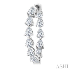 2 5/8 Ctw Inside-Out Pear Cut Diamond Fashion Hoop Earrings in 14K White Gold