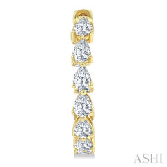 2 5/8 Ctw Inside-Out Pear Cut Diamond Fashion Hoop Earrings in 14K Yellow Gold