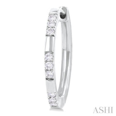 1/4 Ctw Sectioned Round Cut Diamond Fashion Hoop Earring in 14K White Gold