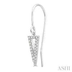 1/6 Ctw Inverted Triangle Round Cut Diamond Earrings in 10K White Gold