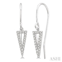 1/6 Ctw Inverted Triangle Round Cut Diamond Earrings in 10K White Gold