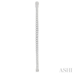 2 Ctw Inside-Out Round Cut Diamond 2-Inch Hoop Earrings in 14K White Gold