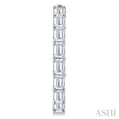 1 7/8 Ctw North-South Emerald Cut Diamond Fashion Hoop Earring in 14K White Gold