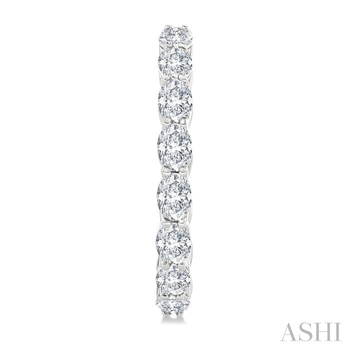 1 7/8 Ctw North-South Oval Cut Diamond Fashion Hoop Earring in 14K White Gold