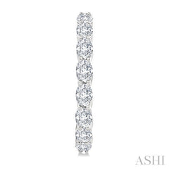 1 7/8 Ctw North-South Oval Cut Diamond Fashion Hoop Earring in 14K White Gold