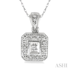 1/20 Ctw Round Cut Diamond Vintage Pendant in 10K White Gold with Chain