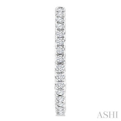 1/2 Ctw French Pave Set Round Cut Diamond Fashion Half Hoop Earring in 14K White Gold