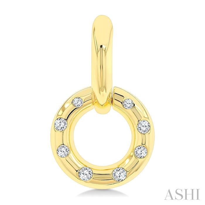 1/6 Ctw Suspended Circle Round Cut Diamond Fashion Earring in 10K Yellow Gold