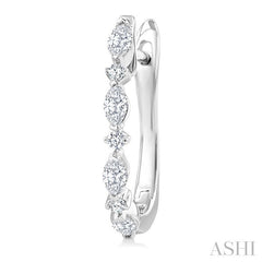 1/2 Ctw Marquise and Round Cut Diamond Fashion Hoop Earrings in 14K White Gold