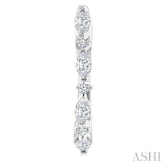 1/2 Ctw Marquise and Round Cut Diamond Fashion Hoop Earrings in 14K White Gold
