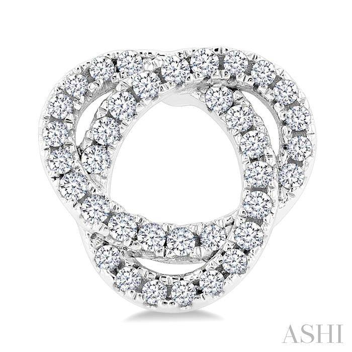 1/3 Ctw Trinity Knot Round Cut Diamond Fashion Stud Earrings in 10K White Gold