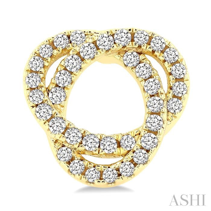 1/3 Ctw Trinity Knot Round Cut Diamond Fashion Stud Earrings in 10K Yellow Gold