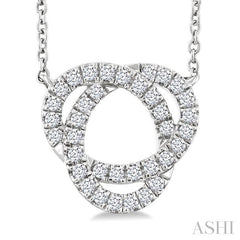 1/4 Ctw Trinity Round Cut Diamond Fashion Pendant With Chain in 10K White Gold