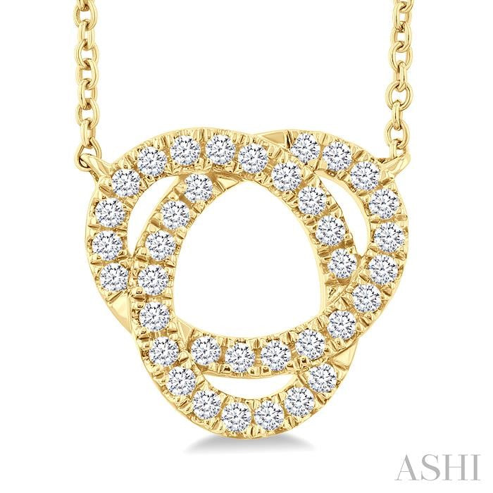 1/4 Ctw Trinity Round Cut Diamond Fashion Pendant With Chain in 10K Yellow Gold