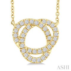 1/4 Ctw Trinity Round Cut Diamond Fashion Pendant With Chain in 10K Yellow Gold