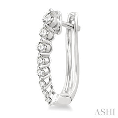 1/2 Ctw Journey Hoop Earrings in 14K White Gold