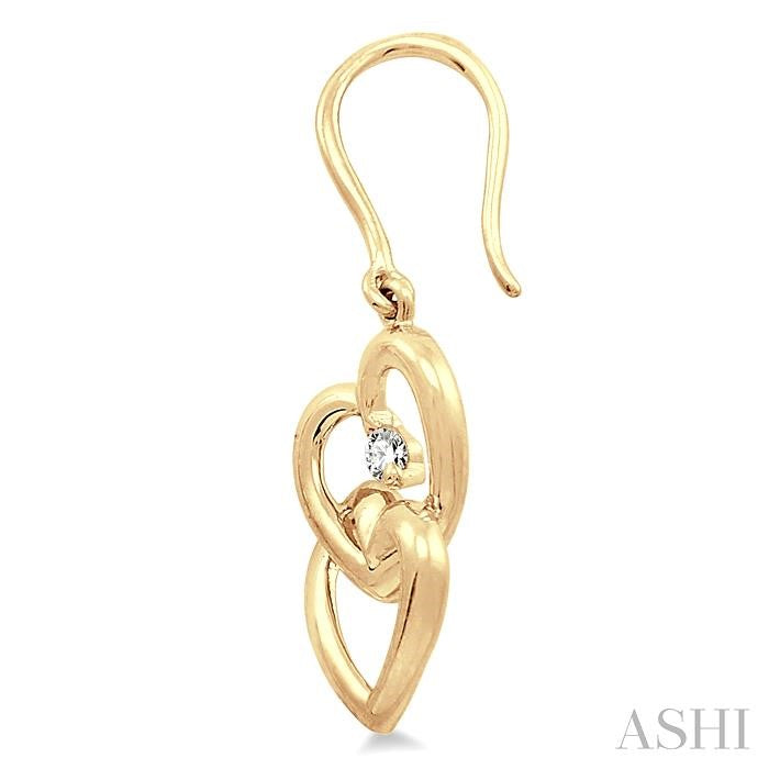 1/10 Ctw Round Cut Diamond Earrings in 10K Yellow Gold