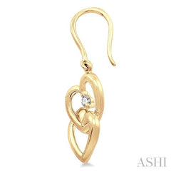 1/10 Ctw Round Cut Diamond Earrings in 10K Yellow Gold