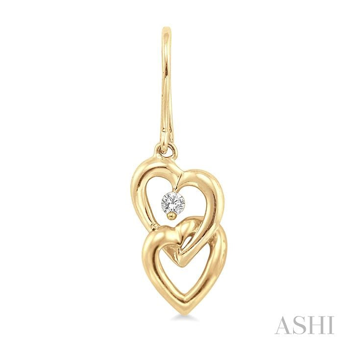 1/10 Ctw Round Cut Diamond Earrings in 10K Yellow Gold