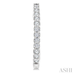 1/3 Ctw Round Cut Diamond Hoop Earrings in 14K White Gold