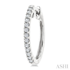 1/5 Ctw Round Cut Diamond Hoop Earrings in 10K White Gold
