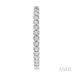 1/5 Ctw Round Cut Diamond Hoop Earrings in 10K White Gold