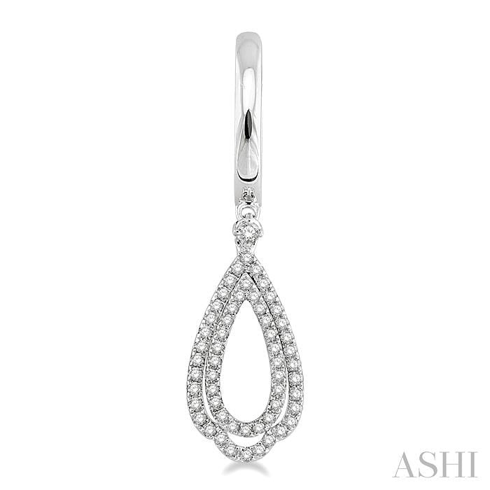 1/2 Ctw Round Cut Diamond Tear Drop Earrings in 14K White Gold