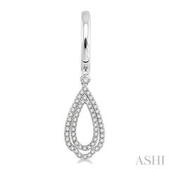 1/2 Ctw Round Cut Diamond Tear Drop Earrings in 14K White Gold