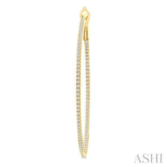 3/4 Ctw Inside & Outside Round Cut Diamond Hoop Earring in 14K Yellow Gold