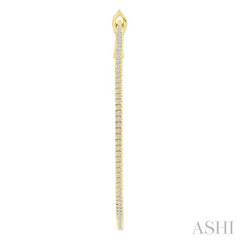 3/4 Ctw Inside & Outside Round Cut Diamond Hoop Earring in 14K Yellow Gold