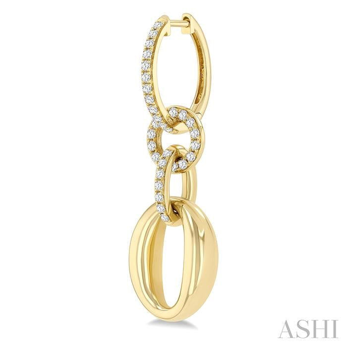 1/2 Ctw Interlocked Ovals and Circles Round Cut Diamond Fashion Earrings in 14K Yellow Gold