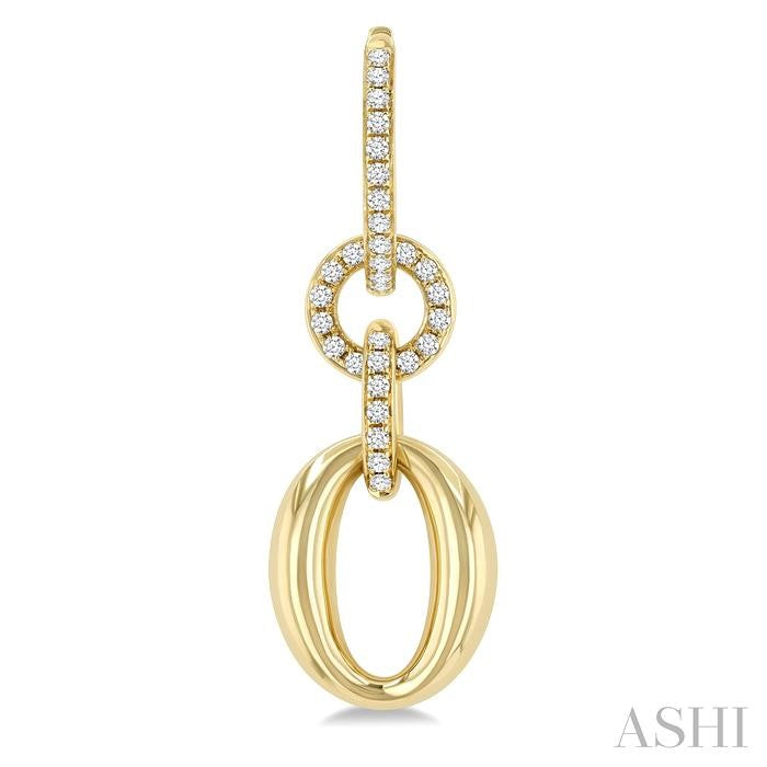 1/2 Ctw Interlocked Ovals and Circles Round Cut Diamond Fashion Earrings in 14K Yellow Gold