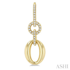 1/2 Ctw Interlocked Ovals and Circles Round Cut Diamond Fashion Earrings in 14K Yellow Gold