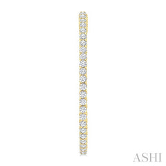 3 Ctw Inside & Outside Round Cut Diamond Hoop Earrings in 14K Yellow Gold