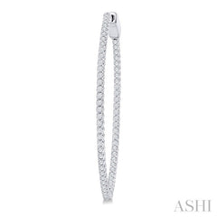 1 Ctw Inside & Outside Round Cut Diamond Hoop Earrings in 14K White Gold