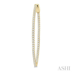 1 Ctw Inside & Outside Round Cut Diamond Hoop Earrings in 14K Yellow Gold