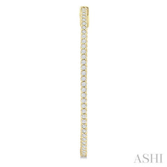 1 Ctw Inside & Outside Round Cut Diamond Hoop Earrings in 14K Yellow Gold