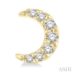 1/10 Ctw Star & Crescent Mix Round Cut Diamond Petite Fashion Earring in 10K Yellow Gold