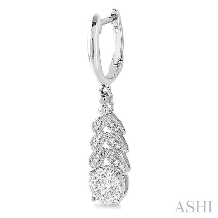 1/2 Ctw Lovebright Round Cut Diamond Earrings in 14K White Gold