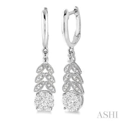1/2 Ctw Lovebright Round Cut Diamond Earrings in 14K White Gold