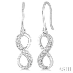 1/6 Ctw Round Cut Diamond Infinity Petite Earrings in 10K White Gold