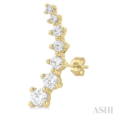 1 Ctw Round Cut Diamond Fashion Climbers in 14K Yellow Gold