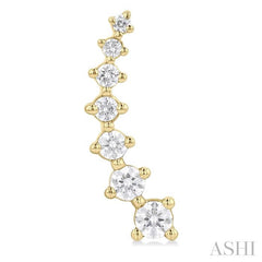 1 Ctw Round Cut Diamond Fashion Climbers in 14K Yellow Gold