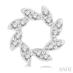 1/10 Ctw Floral Petite Round Cut Diamond Fashion Stud Earring in 10K White Gold